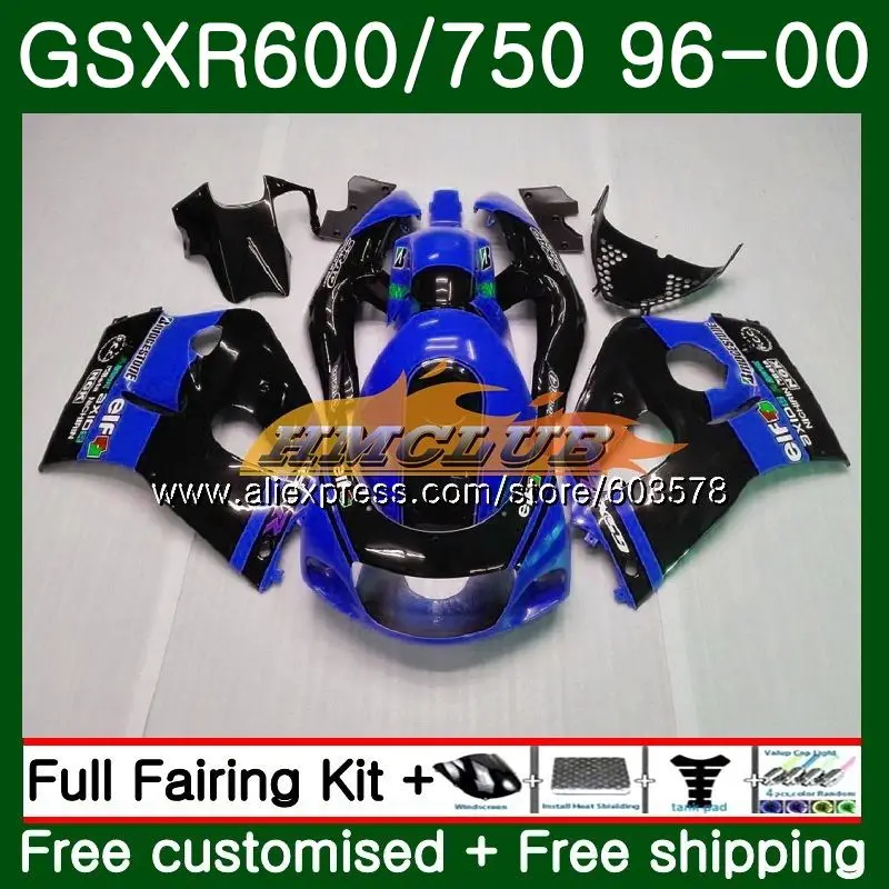 Корпус для Suzuki srad GSXR600 1996 1997 1998 1999 2000 Горячая цвет: черный, синий 1CL. 80 GSXR750 GSX-R600 GSXR 750 600 96 97 98 99 00 обтекателя
