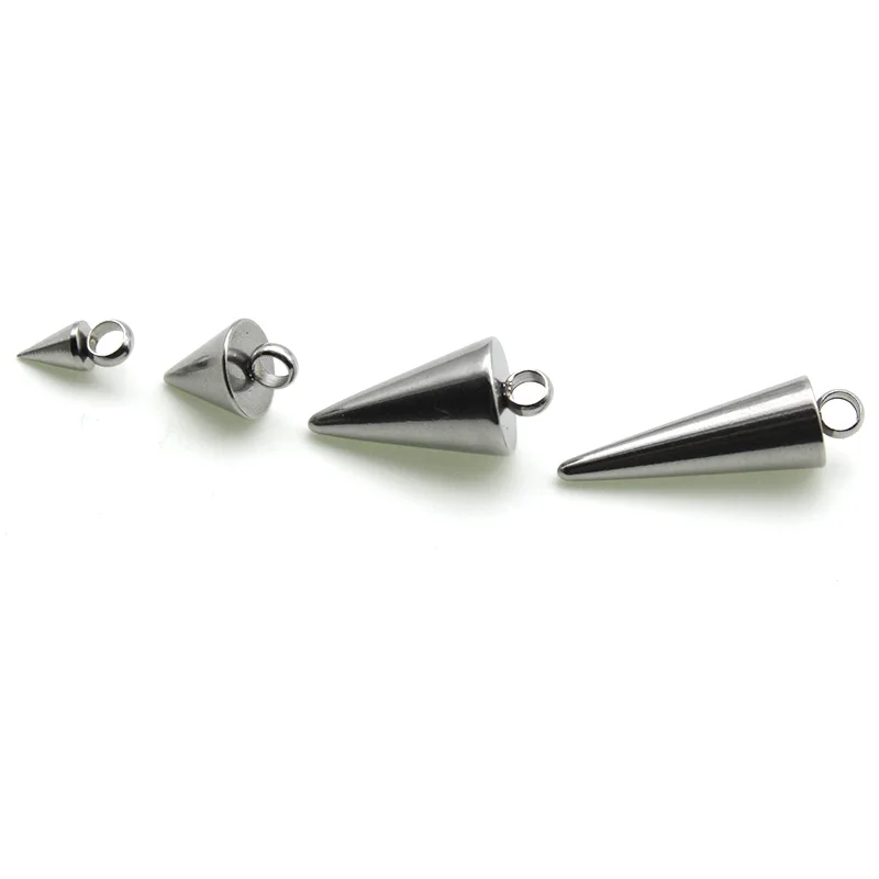 20Pcs Stainless Steel Cone Charms Pendants Cone Pendant Metal for Women Man Hoop Earrings DIY Jewelry Making Supplies Components