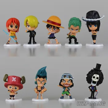 

9 Pcs/set One Piece Battle Ver Figurine Dolls Toys PVC Luffy The Straw Hat Pirates Action Figure Decoration Model Toy Gift