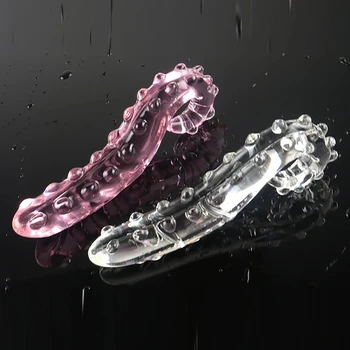 BLACKWOLF Hippocampus Tentacle Glass Dildo Crystal Realistic Dildos Adults Anal Butt Plug Sex Toys for Women G-Spot Masturbator 5