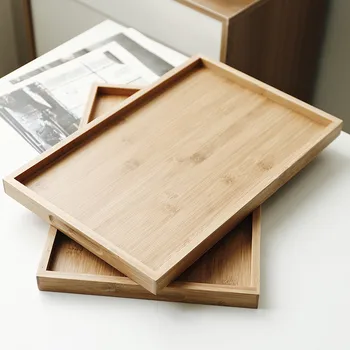 

Japanese Bamboo Square Tray Wood Rectangular Bamboo and Wood Breakfast Tray Tea Fruit Tray Rectangular Tea Tray Restaurant