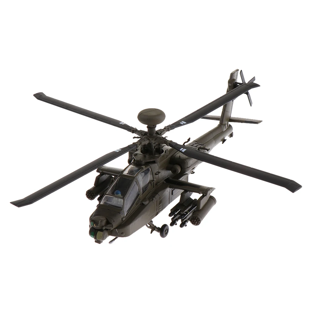 1:72 AH64 Apache Helicopter Model Kit with Stand, Realistic Army Airplane Model, Decoration for Home Office Table Shelf Desktop