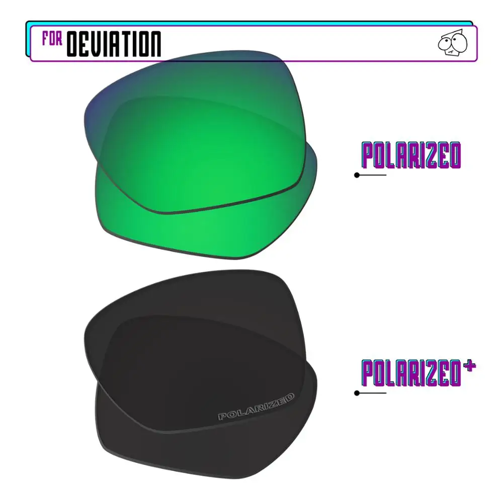 

EZReplace Polarized Replacement Lenses for - Oakley Deviation Sunglasses - Black P Plus-Green P