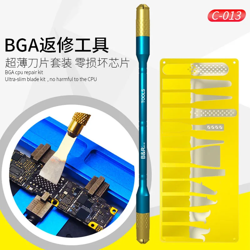 

13in1 CPU IC Glue Remover Thin Blades Phone BGA Back Cover Glass Glue Clean Removal Fingerprint Scraper Disassemble Rework Tools