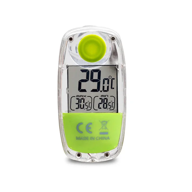 Mini Solar Thermometer with Suction Up for the Window Outdoor Garden Temperature Meter Portable LCD Digital Thermometer New - Цвет: green