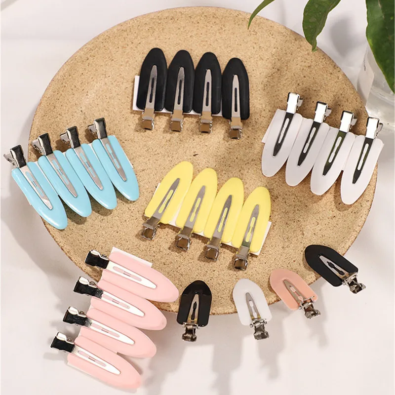 4Pcs No Bend Seamless Hair Clips Side Bangs Fix Fringe Barrette Makeup