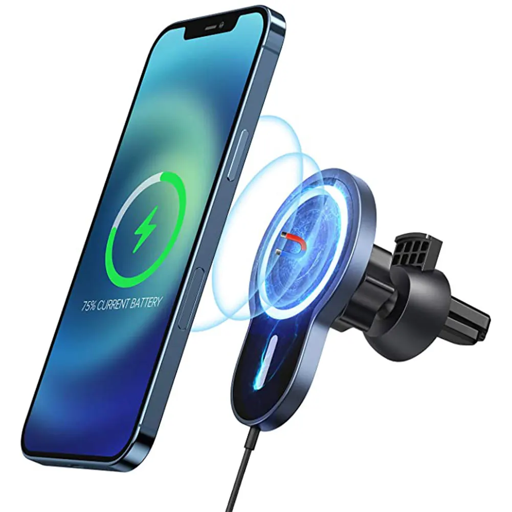 Magnetic Wireless Car Charger AirVent Mount Compatible With For Magsafe IPhone 12 Series 15W Fast Charging Car Phone Holder