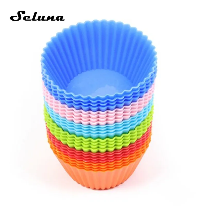 

24 Pcs Cupcake Mold Reusable Round Silicone Molds 8 Colors Cup Cake Mold Muffin Liners Tool Baking Pastry Tools Kitchen Bakeware