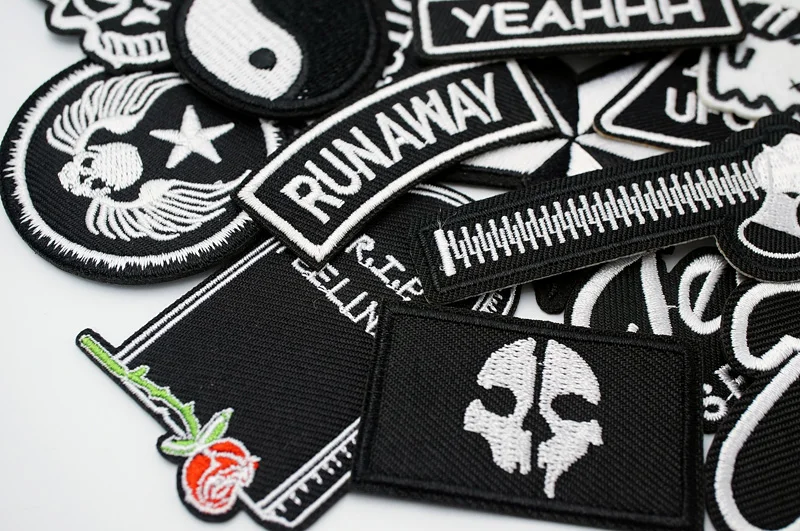 YEAHHH STAR PEACE Iron On Patches Apparel Sewing Fabric Handmade Appliques For Clothing Music Stickers Badges Parche CAT ROUTH66 Cords 