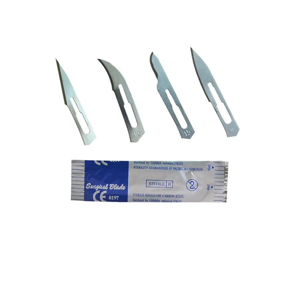 OdontoMed2011 100PC Disposable USE Carbon Steel Scalpel Blade STERILE #24 