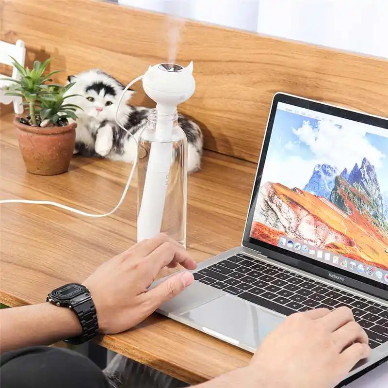 DIGOO DG-HP923 USB портативный увлажнитель воздуха с 2 передачами яркости светодиодный светильник длинный и короткий съемный двойной распылитель синхронизации для дома