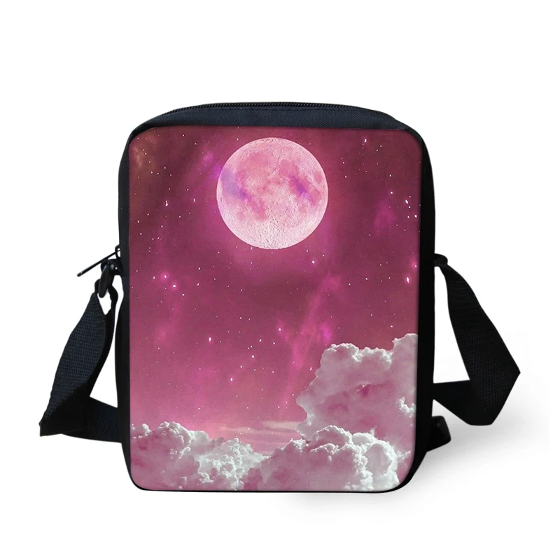 Thikin Galaxy Pattern Planet Shoulder Messenger Bag Crossbody Phone Bag for Boys Phone Bag Shopping Bags Mochila Infantil