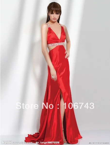 

free shipping 2016 new design vestidos Formal robe de soiree Elegant beaded sexy backless red long girl party gown prom Dress