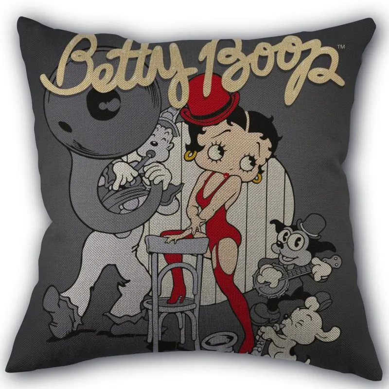 Пользовательские Betty Boop мультфильм наволочка льняное белье фабричный Текстиль для дома наволочка квадратной формы размером 45*45 см, свадебных платьев, декоративных изделий и не выцветает - Цвет: 20