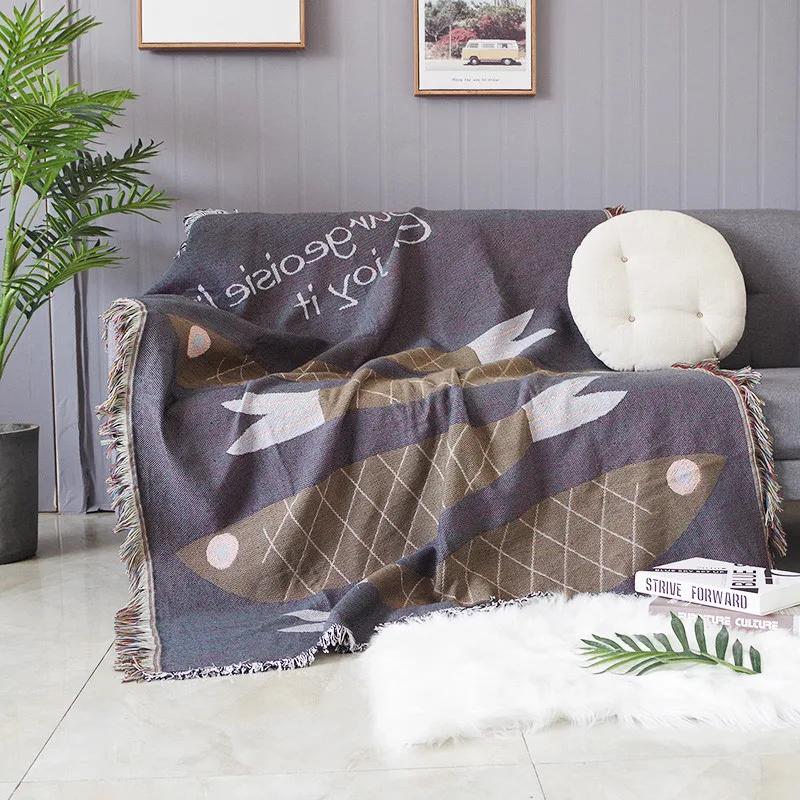 Multifunction Throw Blanket Navidad Christmas Decorations For Home Sofa Covers Cobertor Fish Plaid Dust Cover Blankets For Bed