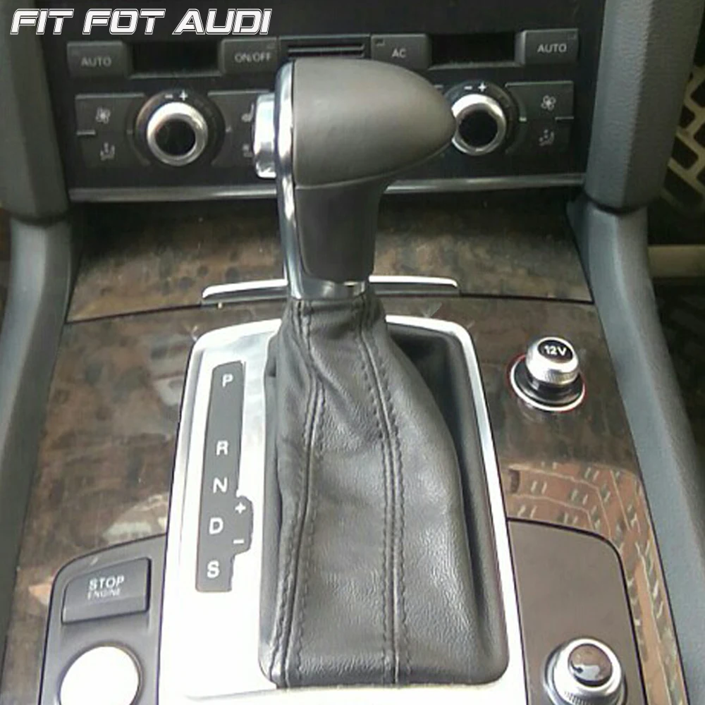 Хорошее качество рукоятка для рычага переключения передач автоматический автомобильный Стайлинг для Audi A4 A5 A6 Q5 Q7 B8 с кожаным багажником автомобильные аксессуары