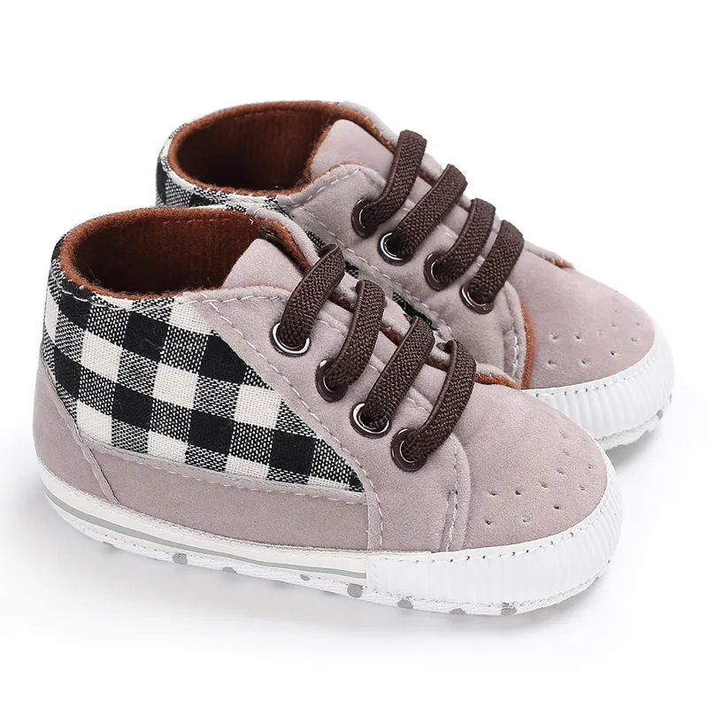

Spring And Autumn 0-1-Year-Old Male Baby Fashion Casual Plaid Soft-Sole Babies' Toddler Shoes Support