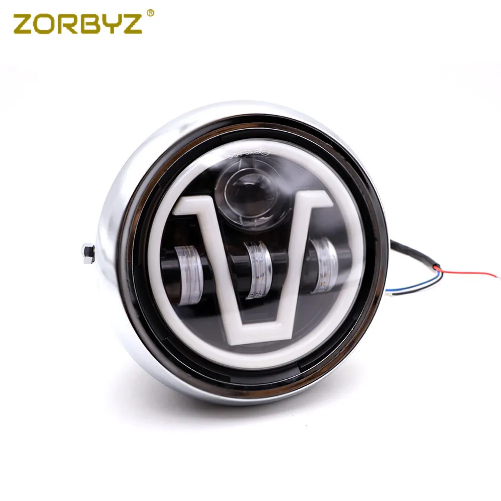 ZORBYZ " Универсальный светодиодный фонарь для мотоцикла с ангельским глазом для Honda Kawasaki Harley Cruisers Choppers на заказ