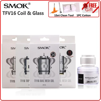 

Original SMOK TFV16 Coil Head Resistance Core Vape Evaporator Resistors Heater Electronic Cigarette Glass Tube for V16 Atomizer