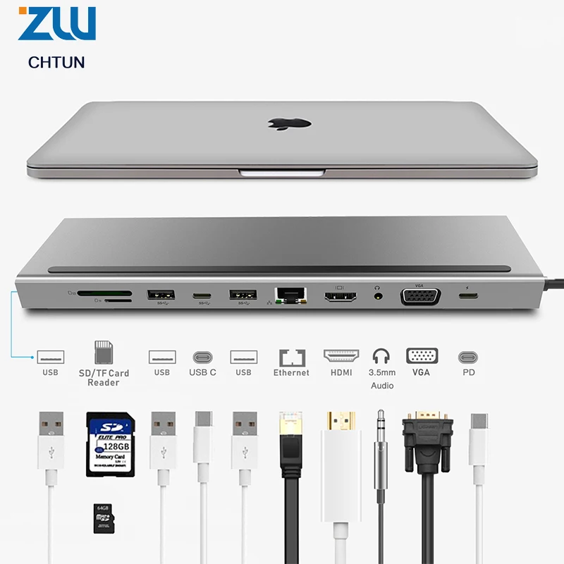 

TYPE-C extension dock usb hub hub 11in1 extension dock eleven in one multifunctional HDMI RJ45 with charging function
