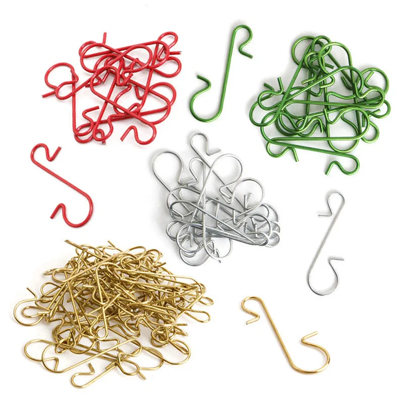 Christmas Ornament Metal S-Shaped Hooks Holders Christmas Tree Ball Pendant Hanging Decoration Home Navidad New Year 50pcs Christmas Decorations