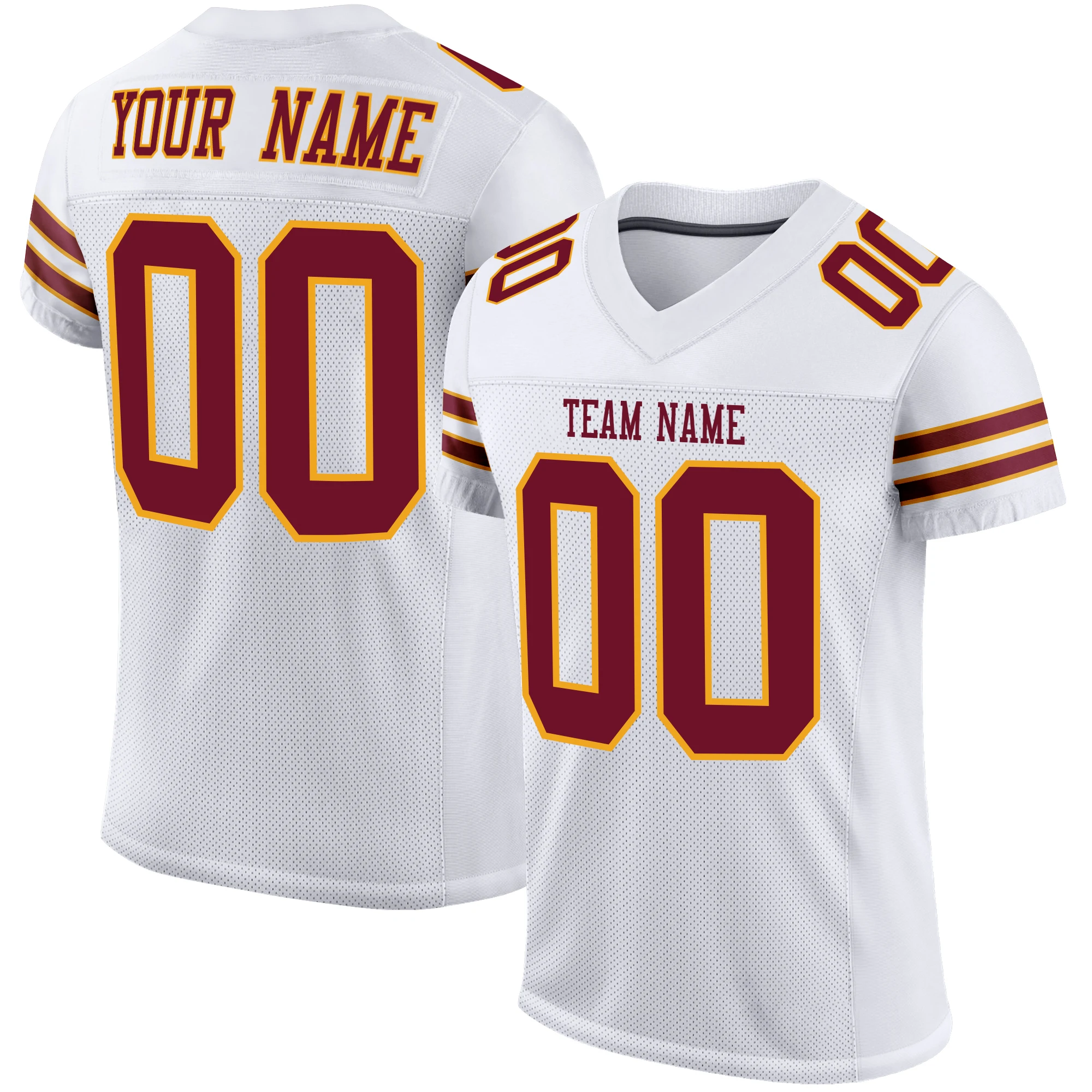 Football Jersey American Football Jersey White Rugby Jersey Printed Team Name Number Game Training Football Shirt Men/Youth