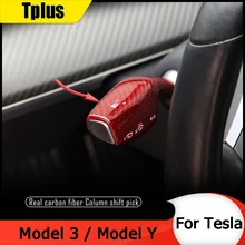 

Car Decorative Wheel Steering Rod Patch For Tesla Model 3 2021 Real Carbon Fiber Accessories Model Y Steering Light Controller