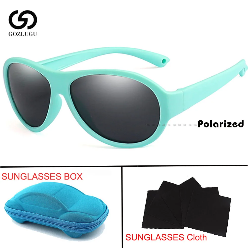 UV400 Детские зеркальные детские очки Gafas TR90 с коробкой Детские поляризованные солнцезащитные очки детские Овальные Солнцезащитные очки для девочек и мальчиков силиконовые - Цвет линз: R02 green gray