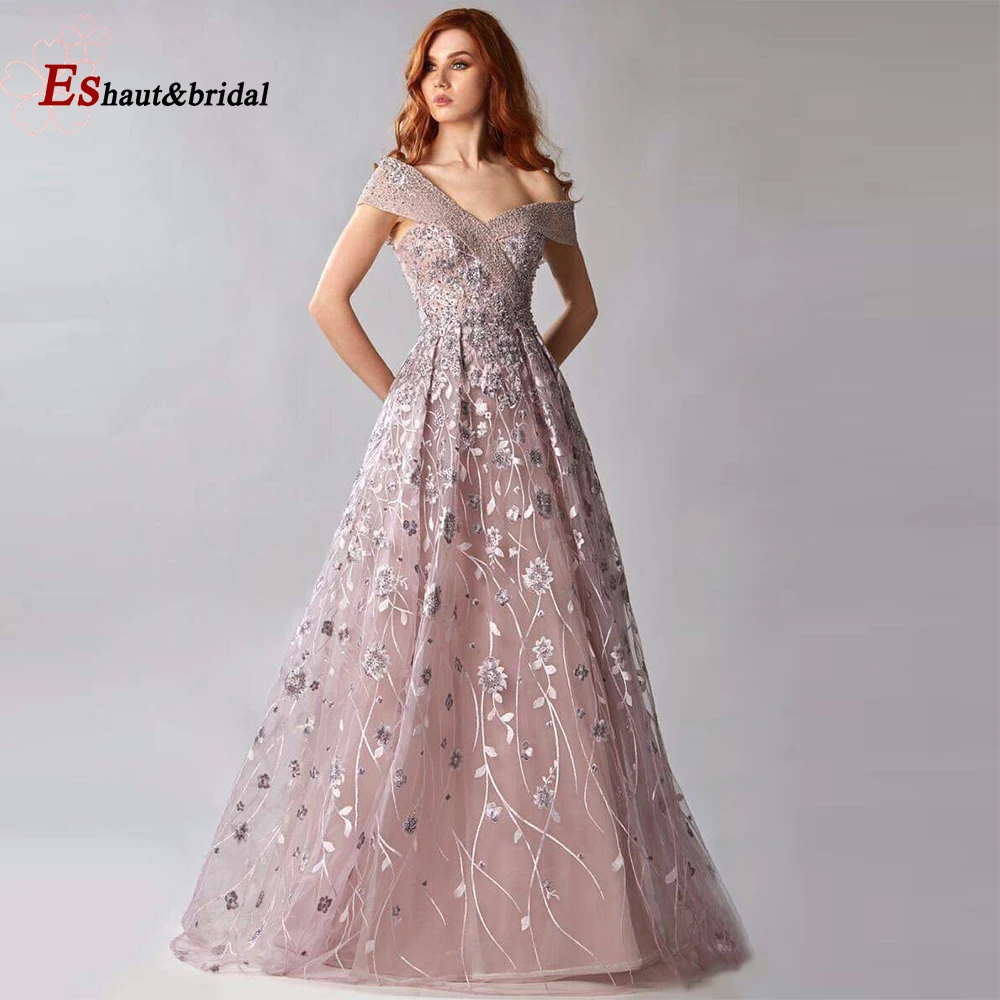 Dubai Arabic Full Lace Evening Dress for Women 2020 One Shoulder Crystal Handmade Long Formal Party Gown | Свадьбы и торжества
