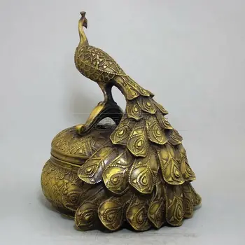 

9 Chinese Bronze Copper Peacock Peafowl incensory Incense Burner Censer Statue