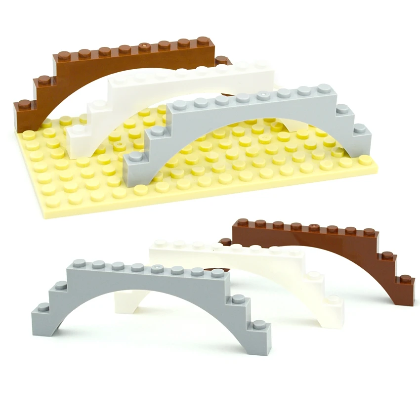 호환 조립 입자 MOC 벽돌 아치 1x12x3 6108/14707/18838 상단, 강화 언..