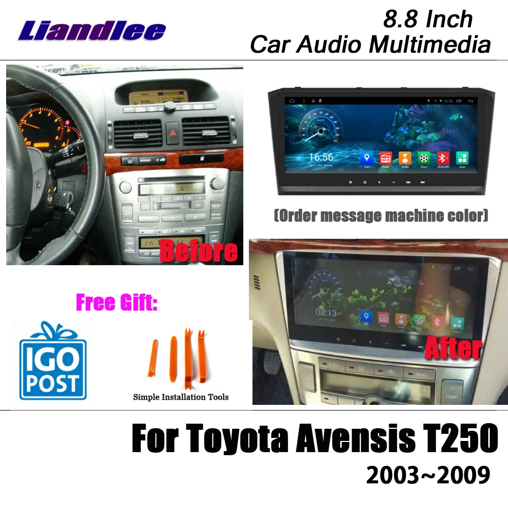 Автомобильный мультимедийный плеер 8 дюйма на Android для Toyota Avensis T250 2003 2009 стерео