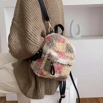 

Fashion Women Backpack 2019 Winter New Plush Women Backpack Designers Brand for Teenage Girl High Quality Mini Travel Rucksack