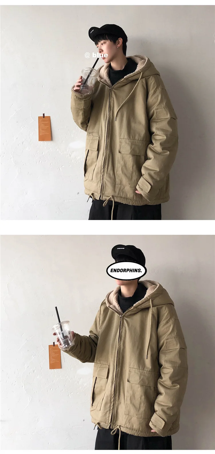 Privathinker однотонные зимние куртки из овечьей шерсти с капюшоном, мужское толстое теплое пальто, парка, Повседневная Корейская мужская одежда, верхняя одежда черного цвета