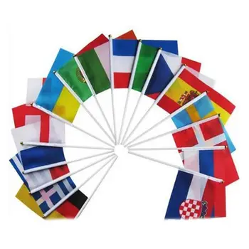 

Big deal Hand Flags of the country world With Poles Word Cup 32 Countries Small bandeira Team banderas for Football Club soccer