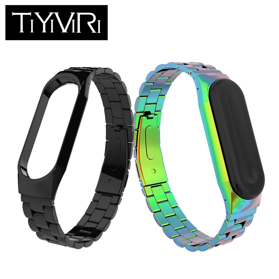 Металлический ремешок на запястье для Xiaomi mi Band 3 смарт-браслет из нержавеющей