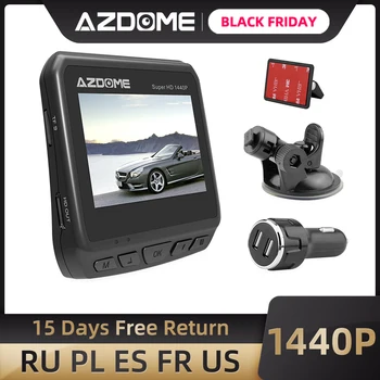 

AZDOME DAB211 Ambarella A12 Car Dash Cam 1440P Super Night Vision Dashcam Camera Recorder DVR Built in GPS ADAS Loop Recording