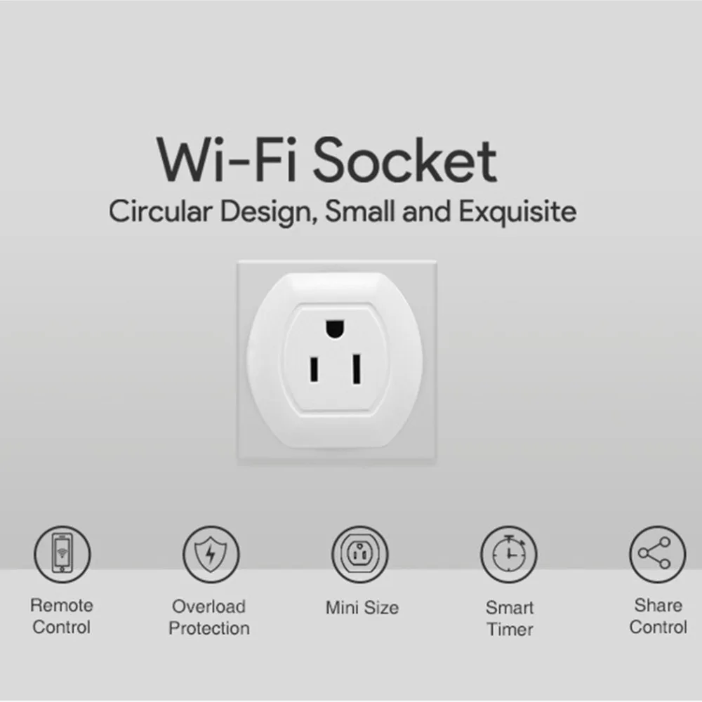 

Smart WiFi Socket Curved Socket mobile phone control physical switch intelligent timing short circuit protection