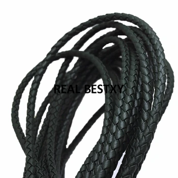 

5m/lot approx: 5mm hunter Woven Braided Leather Strap Bracelet Necklace Making Leather Cord braided leather cords for jewelry