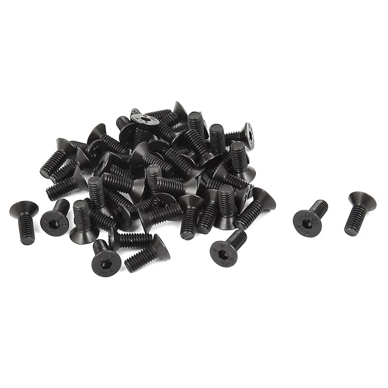 M3x8mm 10.9 Carbon Steel Countersunk Head Hex Socket Screw 50pcs | Обустройство дома