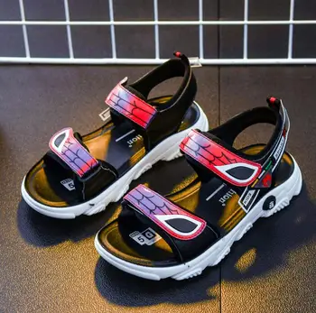 

2020 Summer Boys Leather Spiderman Sandals for Baby Children Beach Shoes Kids Sports Soft Non-slip Casual Open Toe Flat Sandals