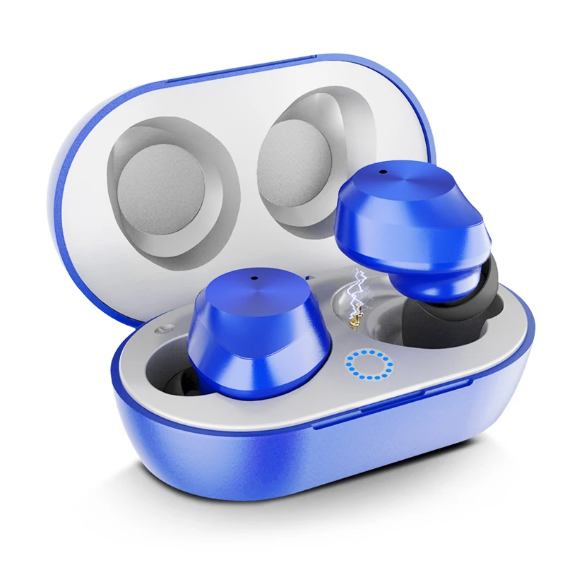 TWS-9-Blue TWS-9 Bluetooth наушники мини беспроводная сенсорная гарнитура с зарядным устройством IPX5 Водонепроницаемый для смартфона - Цвет: TWS-9-Blue