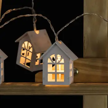 

Warm White LED Light String Halloween 10LED House Shaped 1.5M Decoration European Christmas Wooden Festivals Wedding