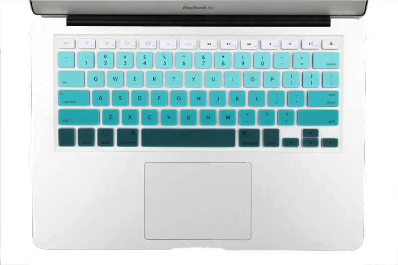 Новая версия США градиентная цветная силиконовая крышка клавиатуры для MacBook Air 13 Pro 13 15 17 retina imac 21,5 2" Защита клавиатуры - Цвет: White blue