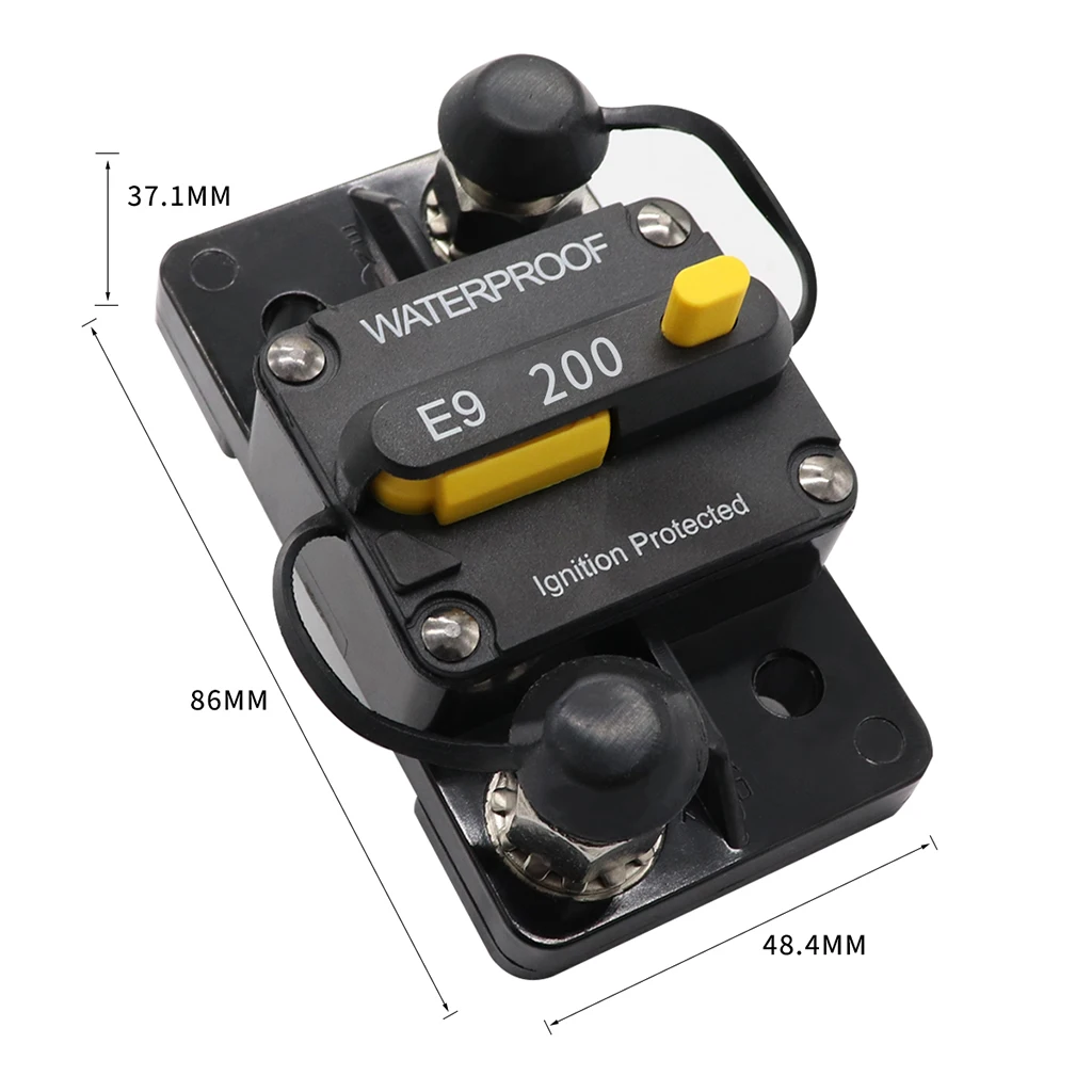 Surface-Mount Circuit Breakers with Manual Reset, 200Amp 12-24V DC