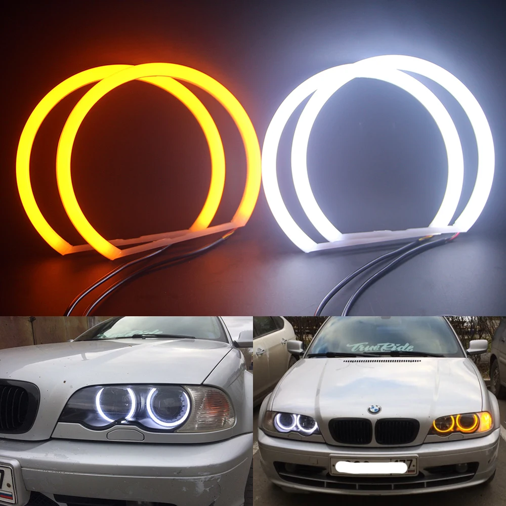 Двойной Цвет горки хлопок LED Ангельские глазки 131 мм гало кольца светильник