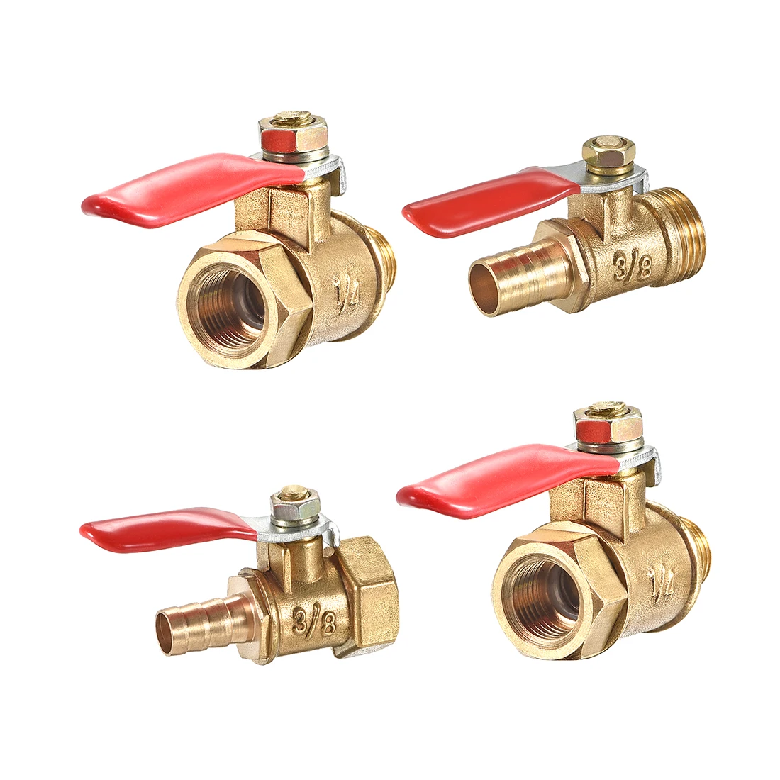 Uxcell 1/2/4 шт. латунный шариковый клапан воздуха запорный переключатель выхлопной трубы труба Соединительная муфта 180 градусов Управление ручка для трубопроводов газа