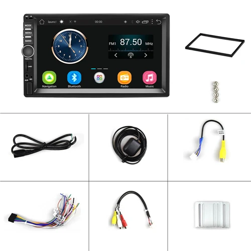 Only Player Podofo Автомагнитола 2 Din Android GPS Wifi Bluetooth USB аудио Навигация стерео " Универсальный Автомобильный плеер Поддержка камеры резервного копирования - Цвет: Only Player