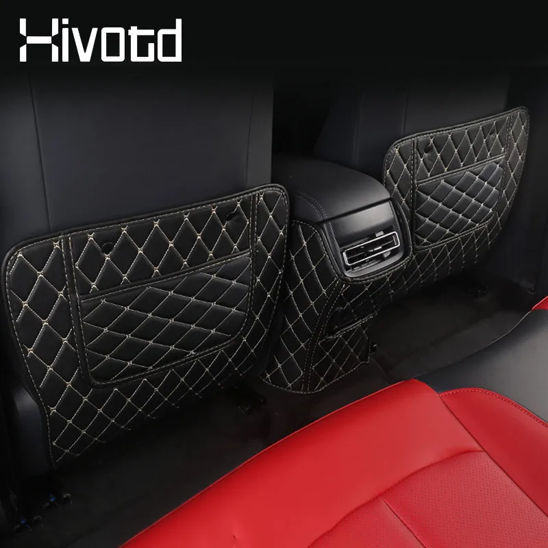 Car Seat Back Anti-Kick Mat PU Leather Anti-Dirty Pad Interior Decoration Accessories Protector For Changan Uni-k Unik