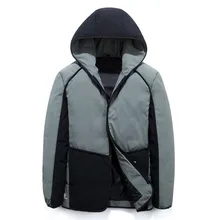 Зимняя Толстая мужская куртка-пуховик с капюшоном в стиле пэчворк для холодной погоды, теплая Мужская ветровка, Повседневная парка на молнии, верхняя одежда